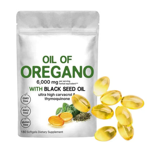 Oregano Oil Supplement with Black Seed Oil for Immune Support